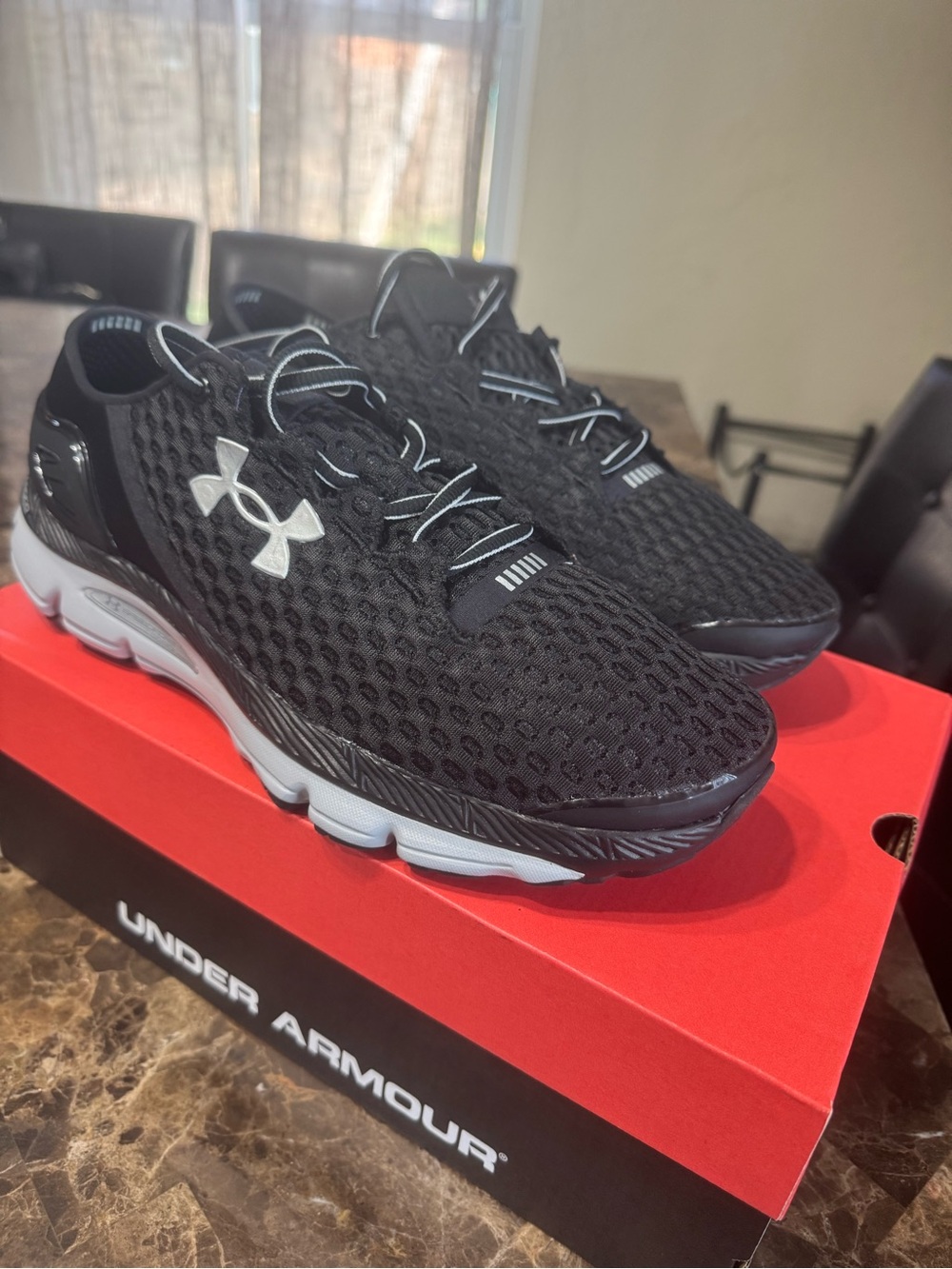 Under Armour Men's Black Athletic Sneakers with White Logo